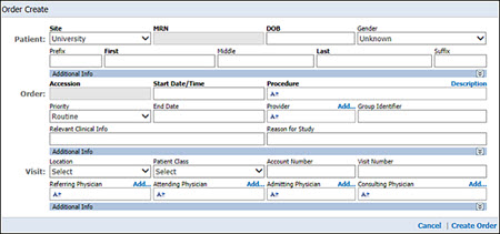 Order Create Dialog