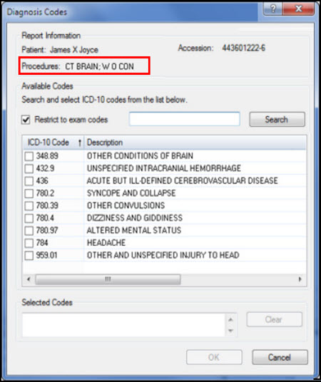 Diagnosis Codes