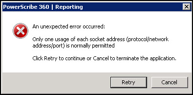 An Unexpected error occurred