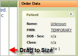 Resize Order Tab