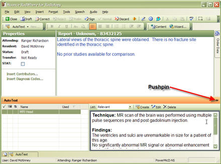 Show Prior Report Push Pin