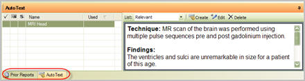 Show Prior Report toggle