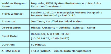 eTIPS Webinar Info