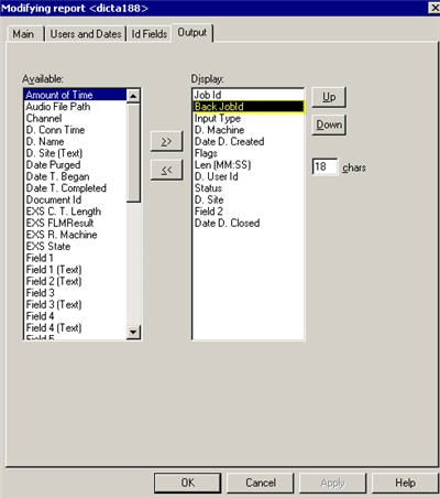 Job Lister Output