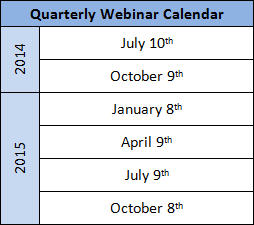 Webinar Schedule