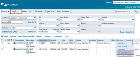 Explorer - Order Custom Fields