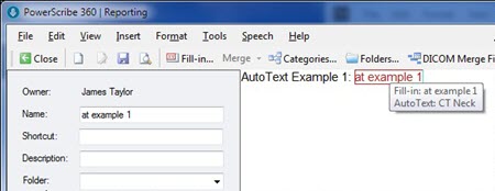 AutoText Editor